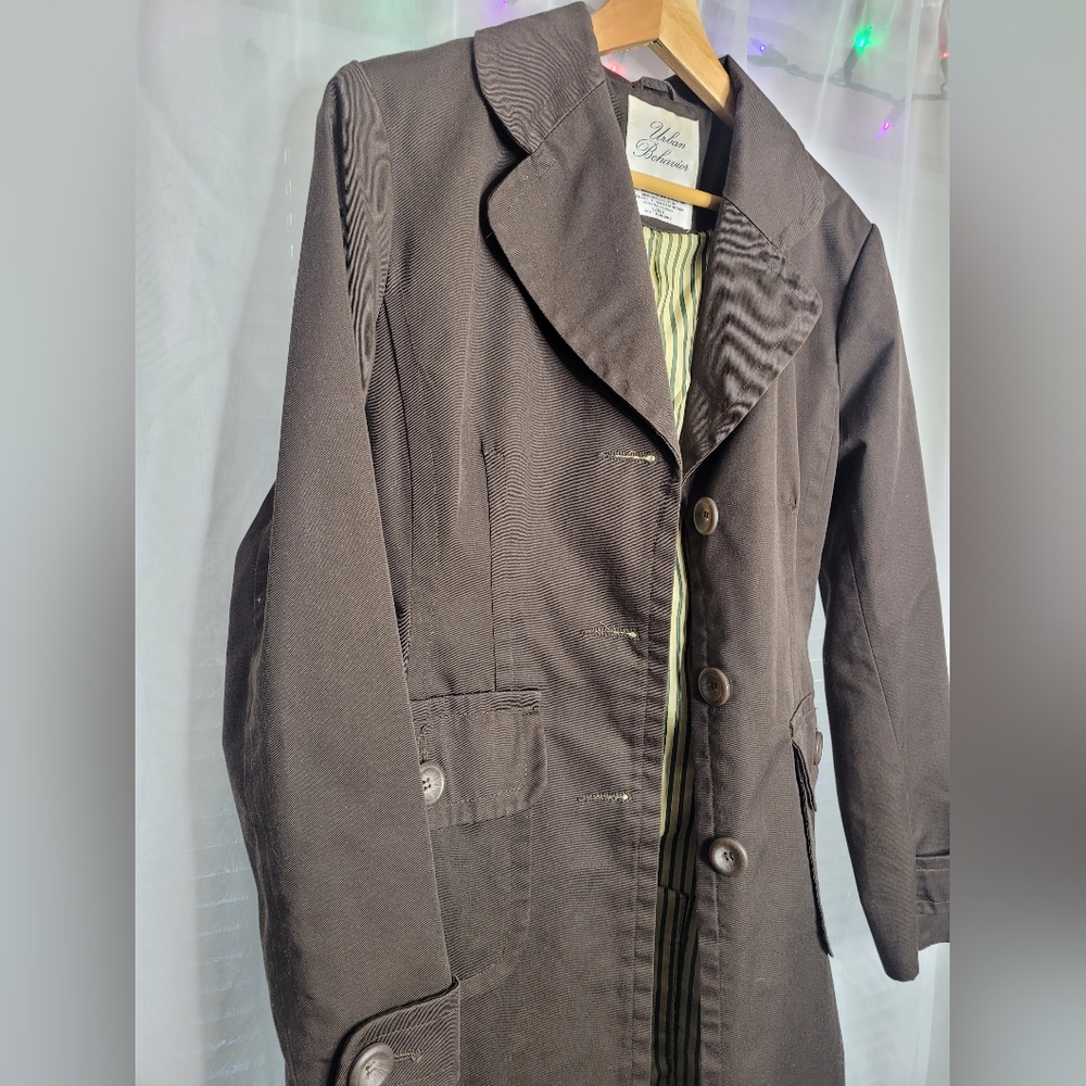 Urban Behavior Trench Coat Lightweight vintage Jacket womens large Brown